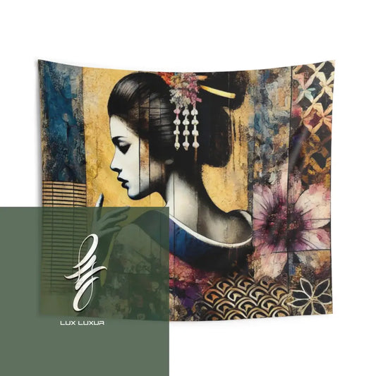 Asuka Geisha Indoor Wall Tapestries 104’’ × 88’’ Home Decor