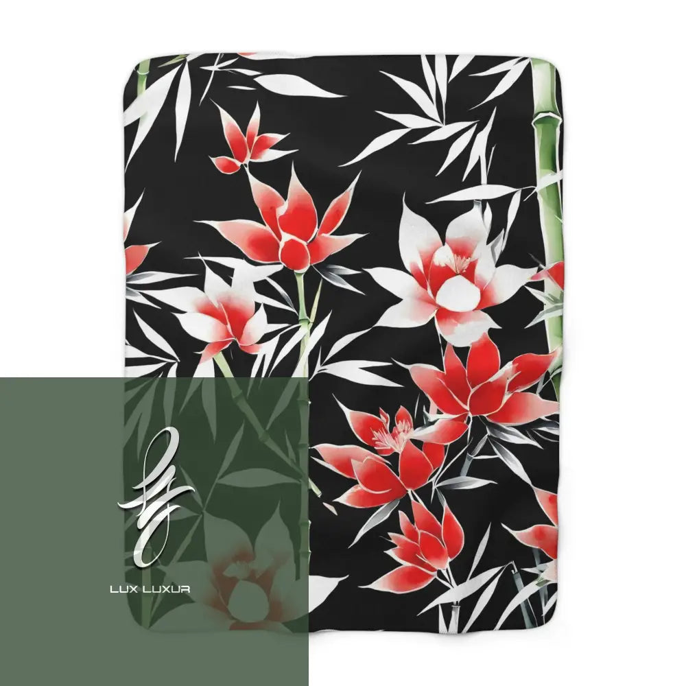 Blossoms And Bamboo Sherpa Fleece Blanket Home Decor