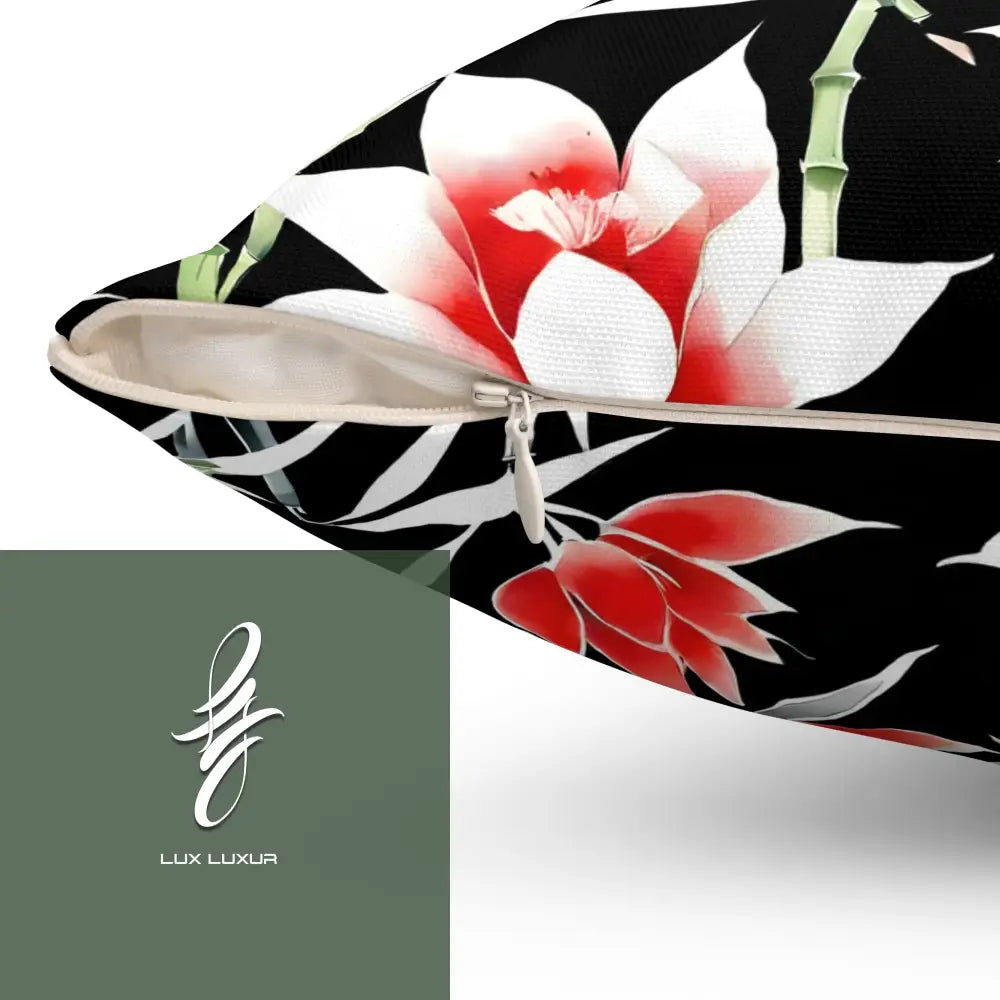 Blossoms And Bamboo Square Pillow Home Decor