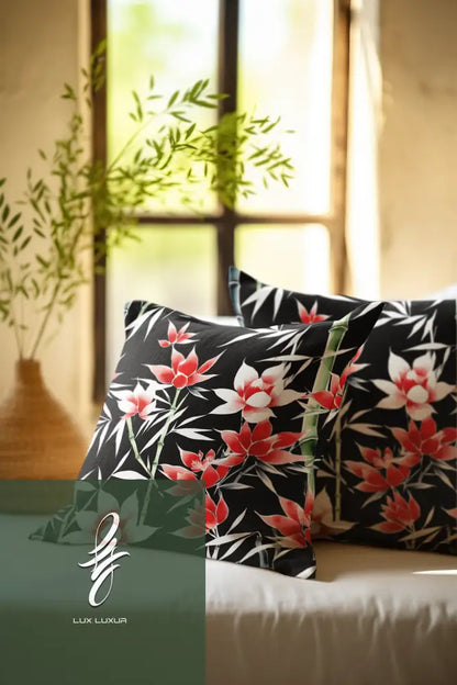 Blossoms And Bamboo Square Pillow Home Decor