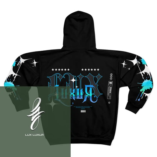 Blue 5 Star Zip Up Hoodie All Over Prints