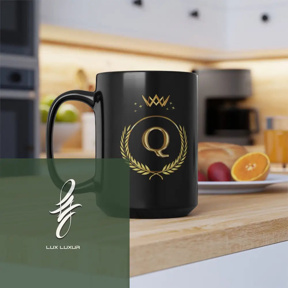 Crowned Queen Black Mug 15Oz