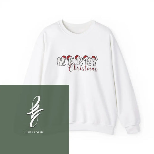 Merry Christmas Crewneck Sweatshirt White / S