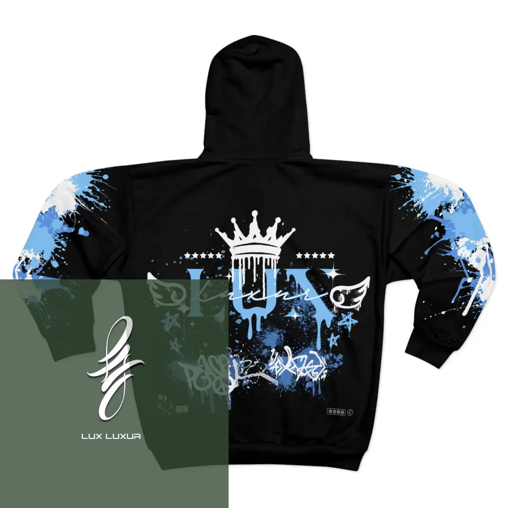 Peace N Blu Zip Up Hoodie Xs All Over Prints