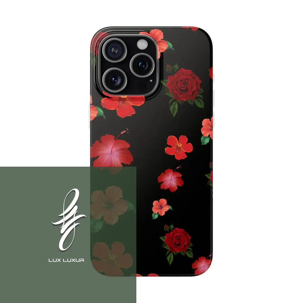 Red Flowers Flexi Cases Iphone 15 Pro Max Phone Case