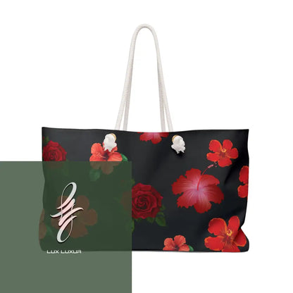 Red Flowers Weekender Bag 24’’ × 13’’ Bags