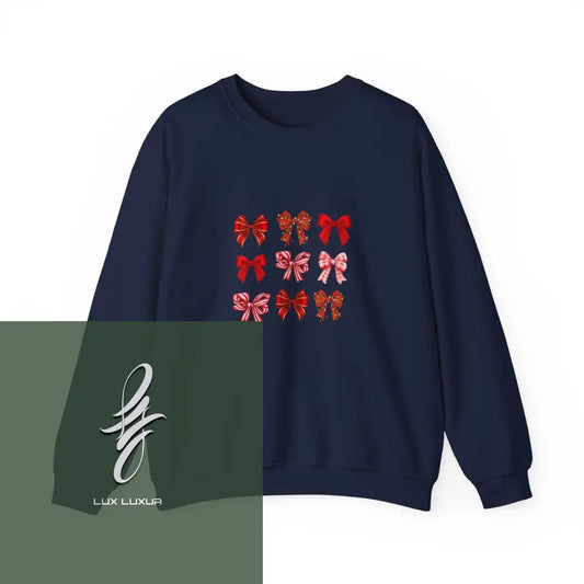 Red Ribbons Crewneck Sweatshirt Navy / S