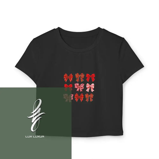 Red Ribbons Women’s Baby Tee M / Black T-Shirt