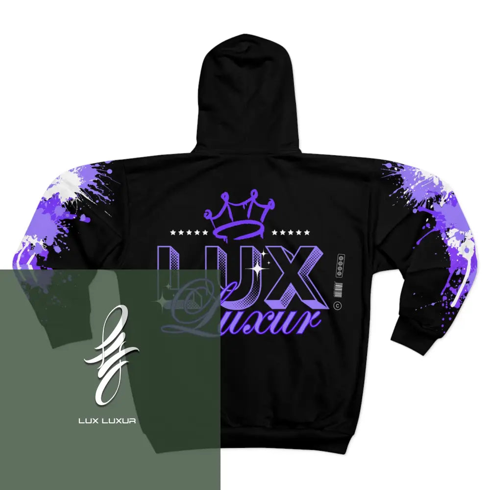 Royal Rebel Dipped In Violet Zip Hoodie All Over Prints