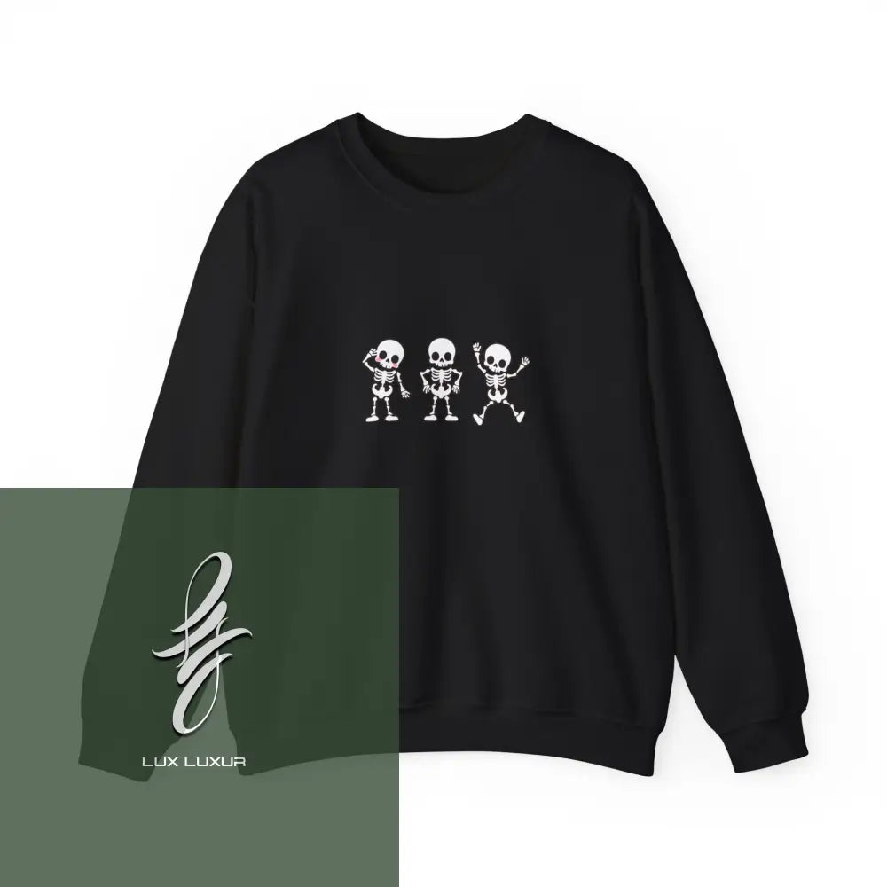 Skeletons Dancing Crewneck Sweatshirt Black / S