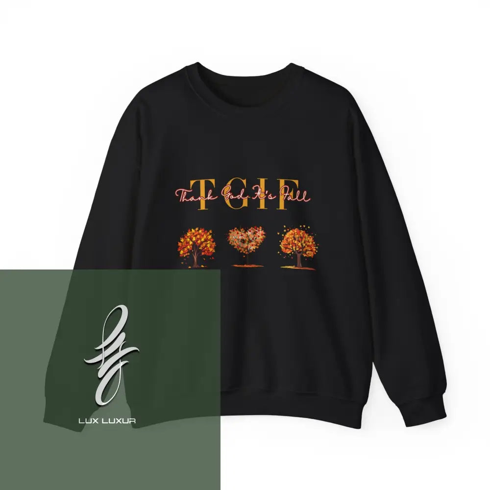 Thank God It’s Fall Crewneck Sweatshirt Black / S