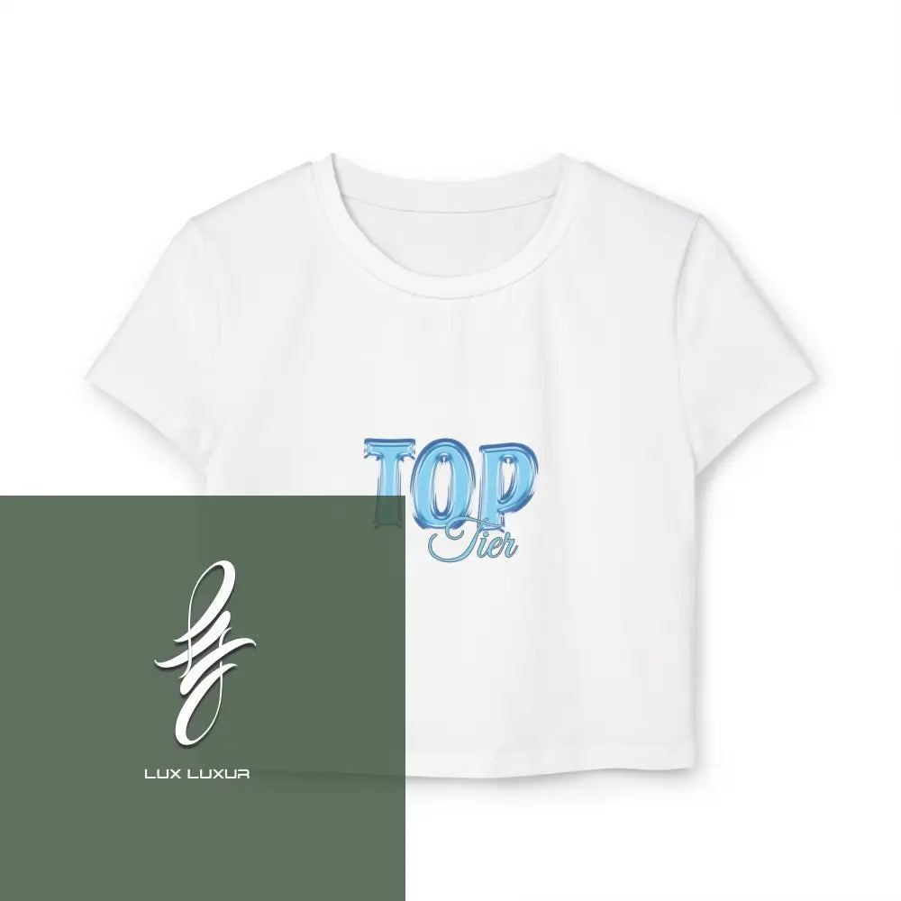 Top Tier Women’s Baby Tee M / White T-Shirt