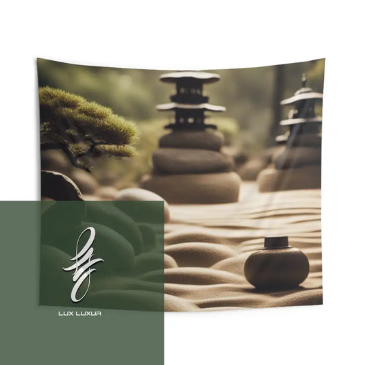 Zen Stoned Garden Indoor Wall Tapestries 104’’ × 88’’ Home Decor