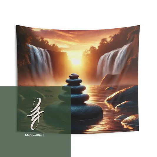 Zen Stoned Sunset Indoor Wall Tapestries 104’’ × 88’’ Home Decor